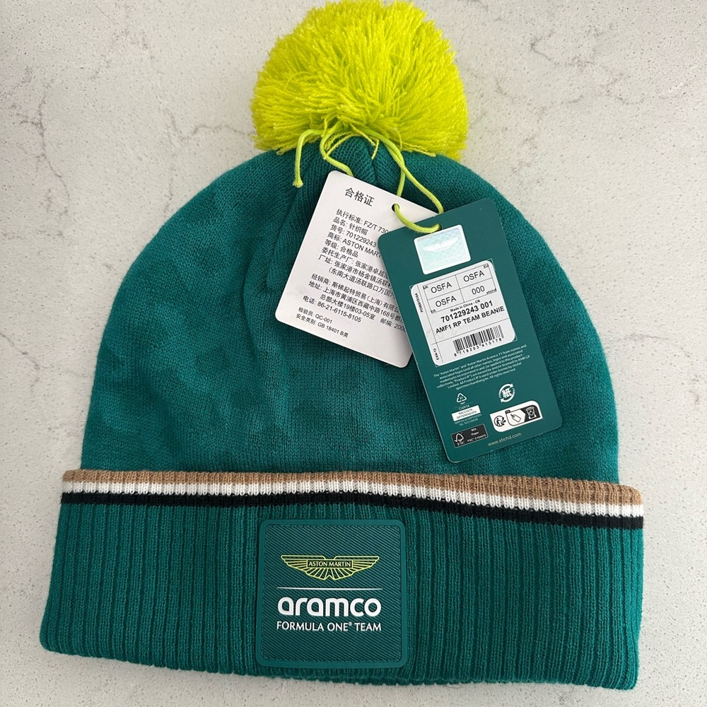 Aston Martin formula one beanie, brand new with tags